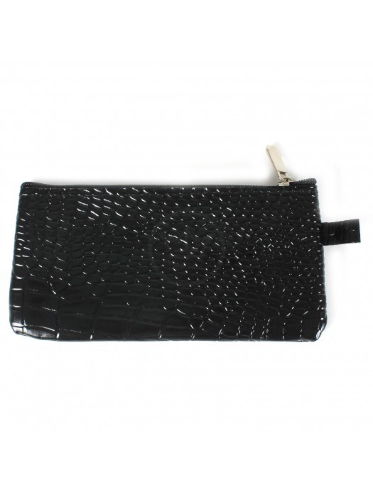 Футляр для ключей Croco-кл-500 (на молнии)  натуральная кожа черный крокодил (200)  205877