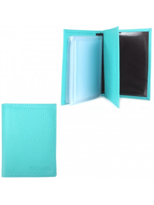 Обложка для авто+паспорт Croco-ВП-103 натуральная кожа бирюза флотер (110)  206882