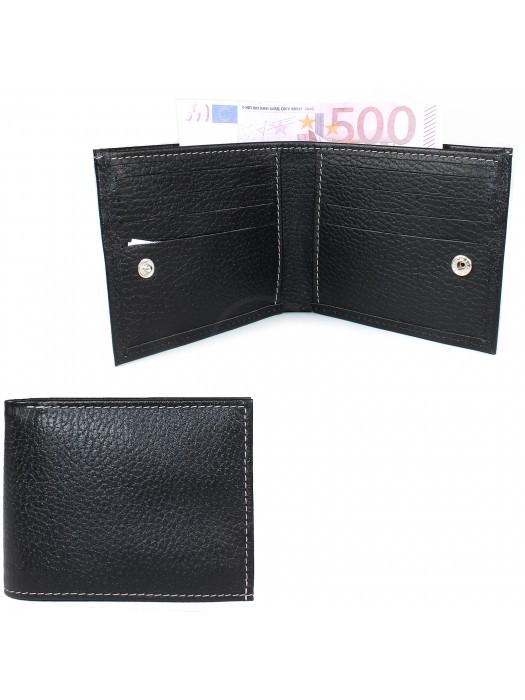 Портмоне мужское Croco-ПР-902 натуральная кожа 1 отд,  10 карм,  черный флотер (40)  207669