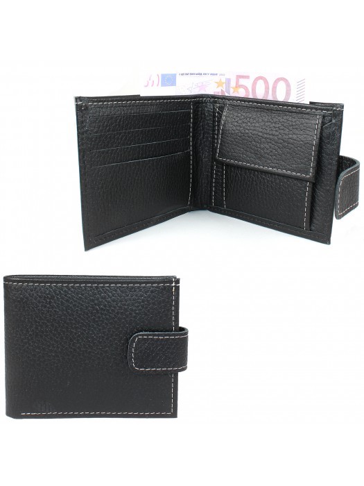 Портмоне мужское Croco-ПР-903 натуральная кожа 3 отд,  3 карм,  черный флотер (40)  207672