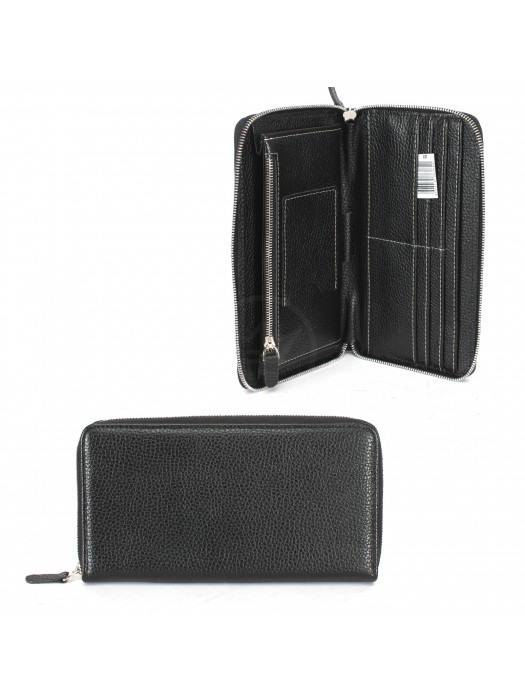 Портмоне/клатч муж Croco ПР-1303 натуральная кожа 2 отд,  8 карм,  черный флотер (40)  231062