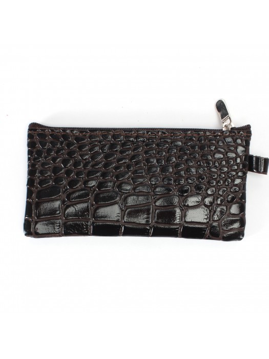 Футляр для ключей Croco-кл-500 (на молнии)  натуральная кожа коричневый крокодил (238)  238547