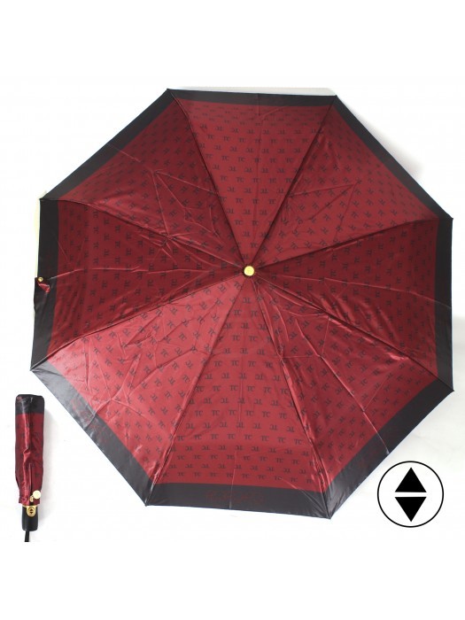 Зонт женский ТриСлона-L 3888,  R=58см,  суперавт;  8спиц,  3слож,  набивной "Фотосатин",  красный 241654