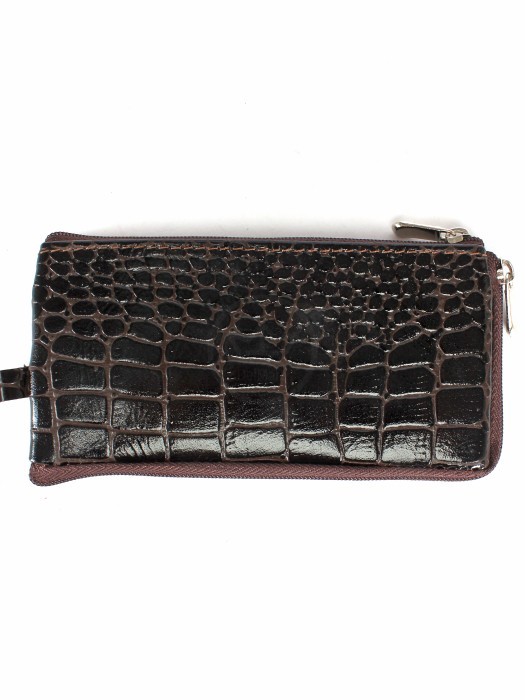Футляр для ключей Croco-кл-501 (на молнии)  натуральная кожа коричневый крок (238)  245253