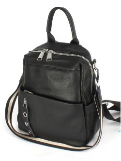 Рюкзак жен натуральная кожа JRP-78903-9, 1отд, 3внут+5внеш/карм, черный 249558