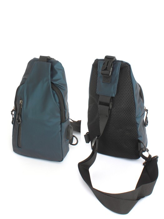 Рюкзак (сумка)  муж Battr-604  (однолямочный),   (USB-заряд),  1отд,  плечевой ремень,  2внеш карм,  синий 254337