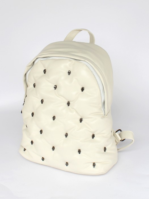 Рюкзак жен искусственная кожа Migo-2201 (черепа),  1отд,  2внут/ карм,  белый 256189