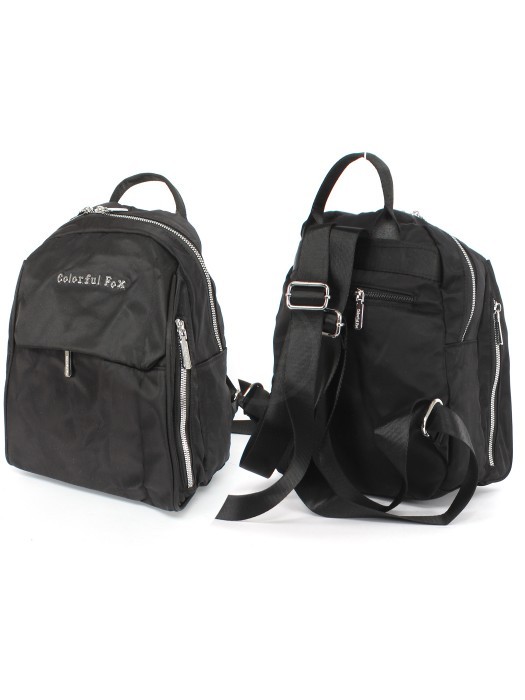 Рюкзак жен текстиль CF-2317,  1отд,  2внут+2внеш/ карм,  черный 256618