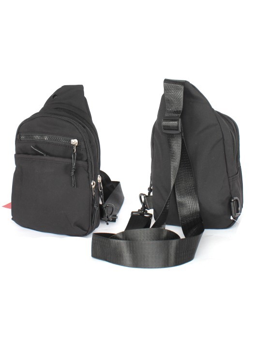 Рюкзак (сумка)  муж Battr-002  (однолямочный),  2отд,  плечевой ремень,  2внеш+1внут/ карм,  черный 257867