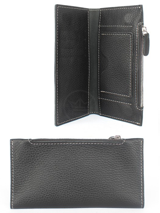 Портмоне мужское Croco-ПР-1052 натуральная кожа 3 отд,  5 карм,  черный флотер (40)  258448