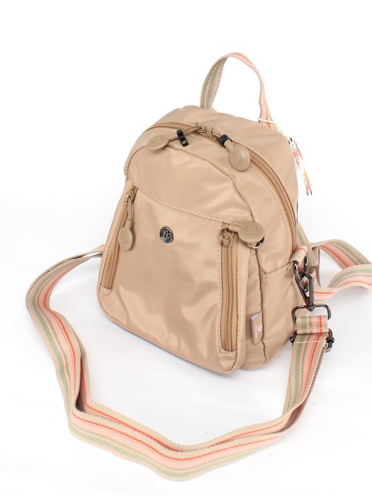 Рюкзак жен текстиль BoBo-3905  (сумка-change),  1отд.2внеш,  3внут/карм,  бежевый 260659
