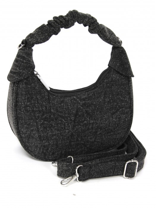 Сумка женская текстиль JN-76-8183,  1отд,  плечевой ремень,  черный джинс 261794