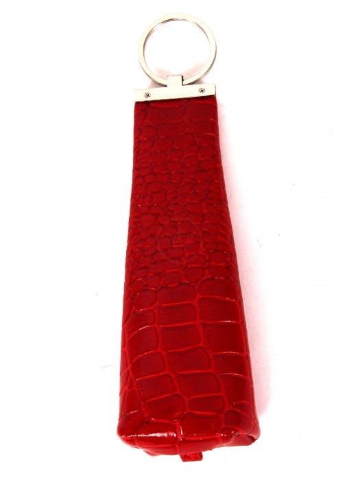 Футляр для ключей Croco-кл-504 (на молнии)  натуральная кожа красный крокодил (203)  262765