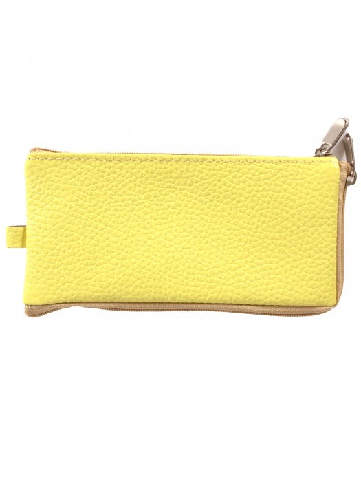 Футляр для ключей Croco-кл-501 (на молнии)  натуральная кожа желтый флотер (102)  264568