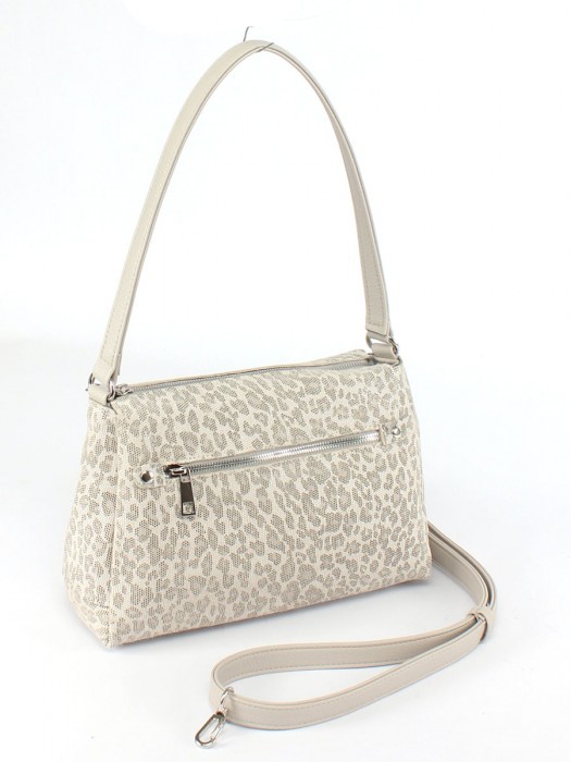 Сумка женская натуральная кожа ADEL-201/1в/ММ (отделка - ИСК/КОЖА),  3отд,  плечевой ремень,  серый леопард SALE 264687