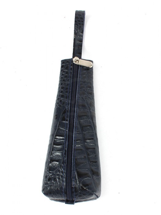 Футляр для ключей Croco-кл-506 (на молнии)  натуральная кожа синий кайман (88)  265321