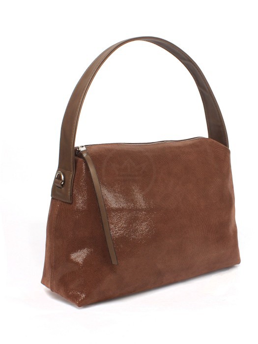 Сумка женская натуральная кожа ADEL-324-809/2в (отделка ИСК/КОЖА), 1 отд,  плечевой ремень,  шоколад точка mpl 266012